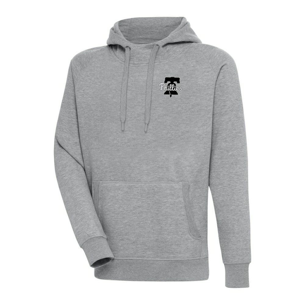Philadelphia Phillies Antigua Metallic Victory Pullover Hoodie - Heather Gray Hoodies
