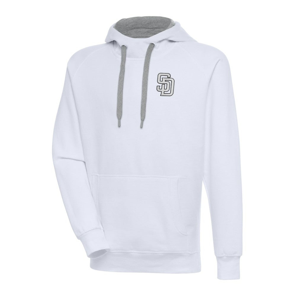 San Diego Padres Antigua Metallic Victory Pullover Hoodie - White Hoodies