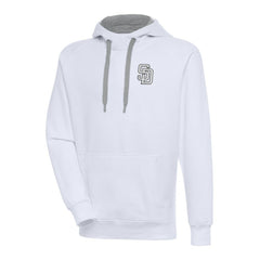 San Diego Padres Antigua Metallic Victory Pullover Hoodie - White Hoodies