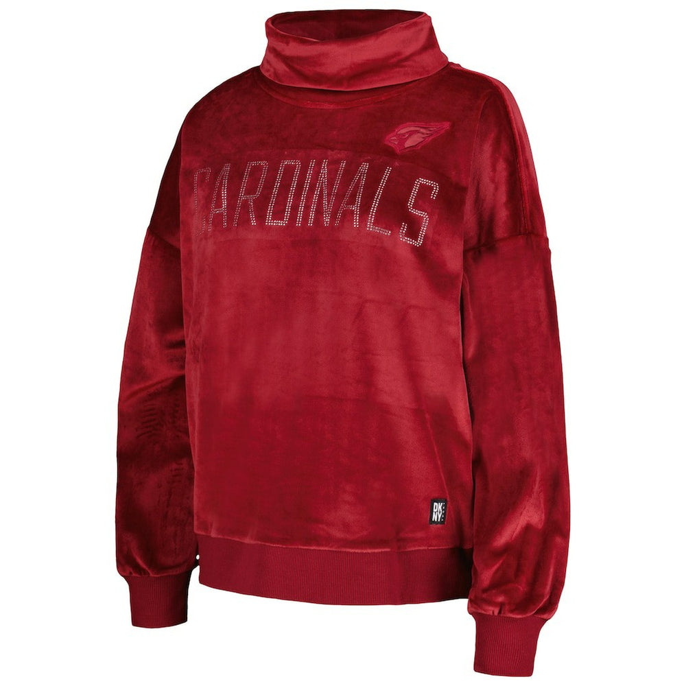 Arizona Cardinals DKNY Sport Women's Deliliah Rhinestone Funnel Neck Pullover Sweatshirt Cardinal
