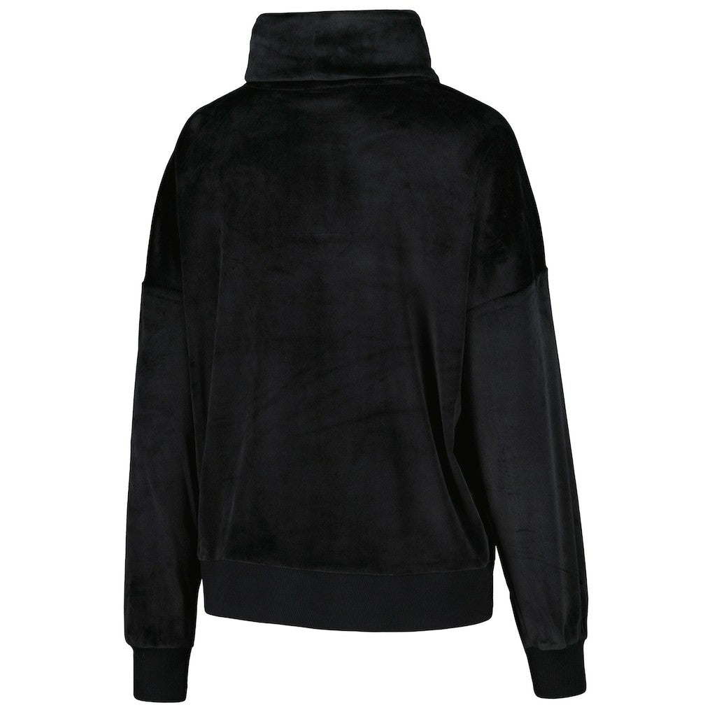 Carolina Panthers DKNY Sport Women's Deliliah Rhinestone Funnel Neck Pullover Sweatshirt Black