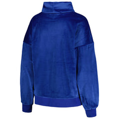Los Angeles Rams DKNY Sport Women's Deliliah Rhinestone Funnel Neck Pullover Sweatshirt Royal
