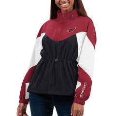 Arizona Cardinals G-III 4Her by Carl Banks Women's Tie Breaker Lightweight Quarter-Zip Jacket Black/Cardinal