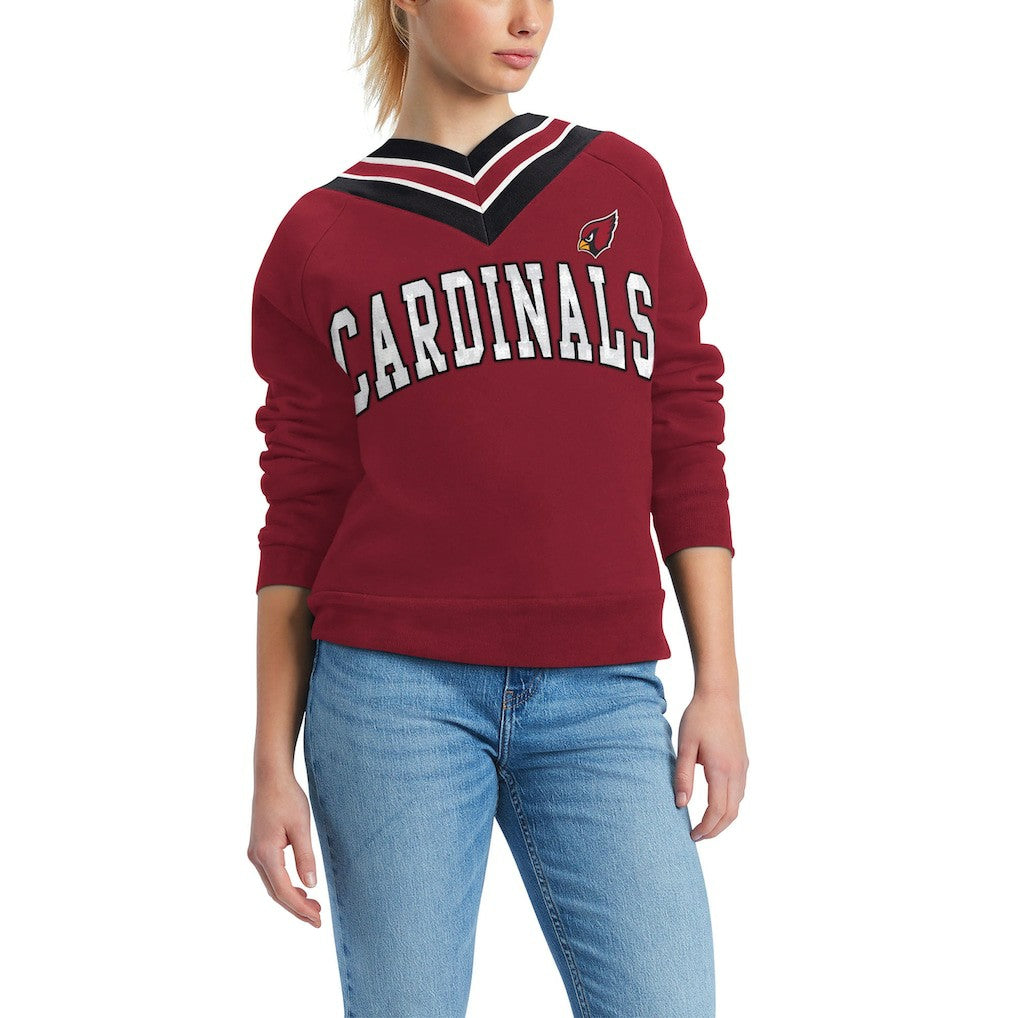 Arizona Cardinals Tommy Hilfiger Women's Heidi V-Neck Pullover Sweatshirt Cardinal
