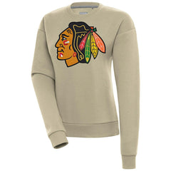 NHL Chicago Blackhawks Antigua Women's Victory Pullover Sweatshirt - Khaki