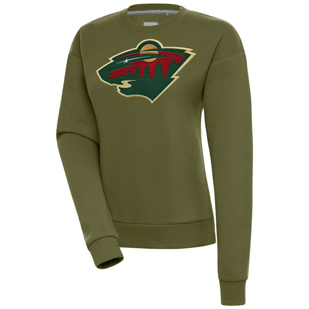 NHL Minnesota Wild Antigua Women's Victory Pullover Sweatshirt - Olive