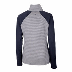 Milwaukee Brewers Cutter & Buck Women's DryTec Forge Tonal Stripe Half-Zip Top - Navy Tops