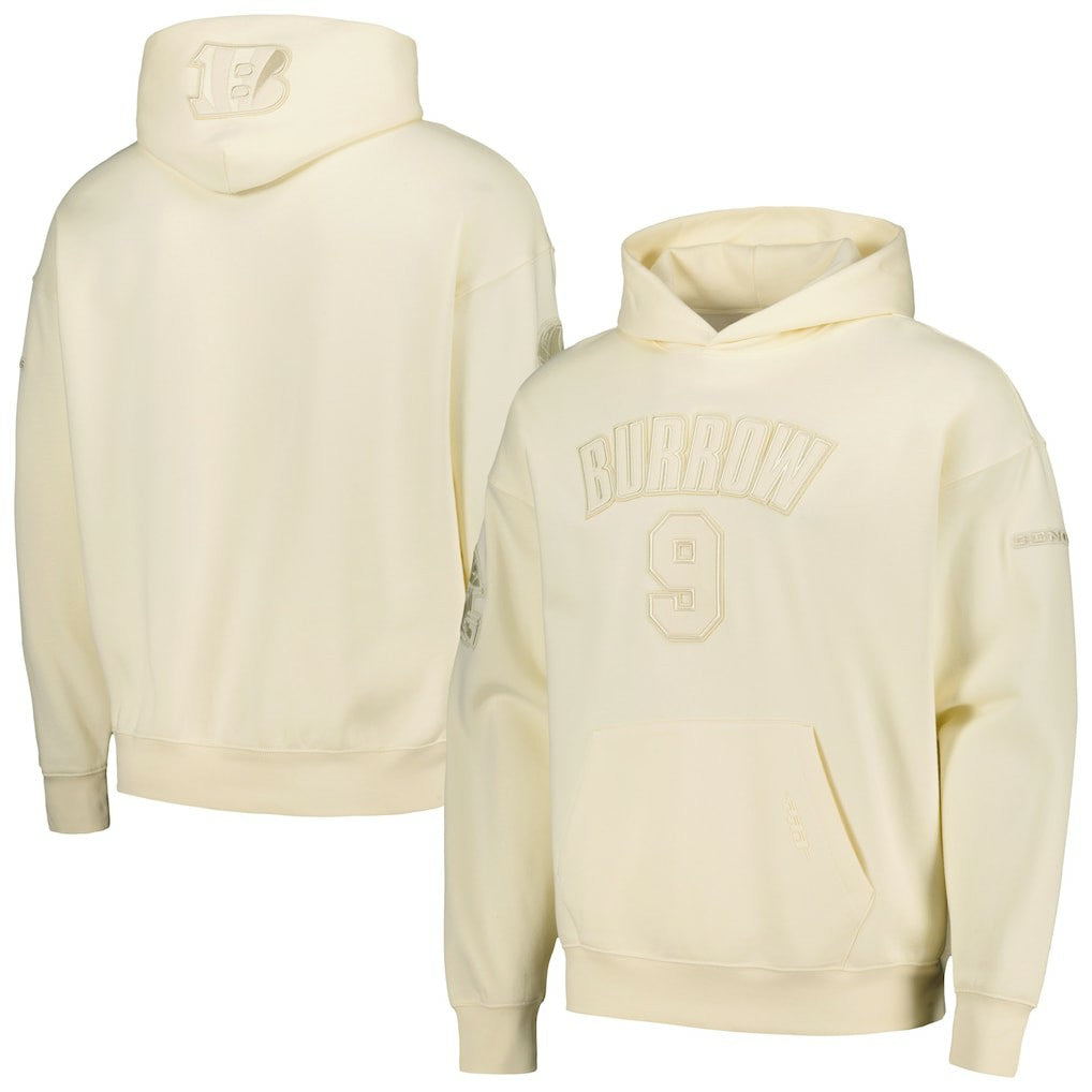 Joe Burrow Cincinnati Bengals Pro Standard Player Name & Number Pullover Hoodie Cream