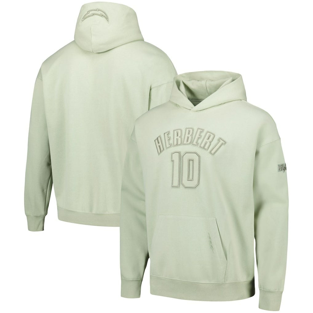 Justin Herbert Los Angeles Chargers Pro Standard Player Name & Number Pullover Hoodie Light Green