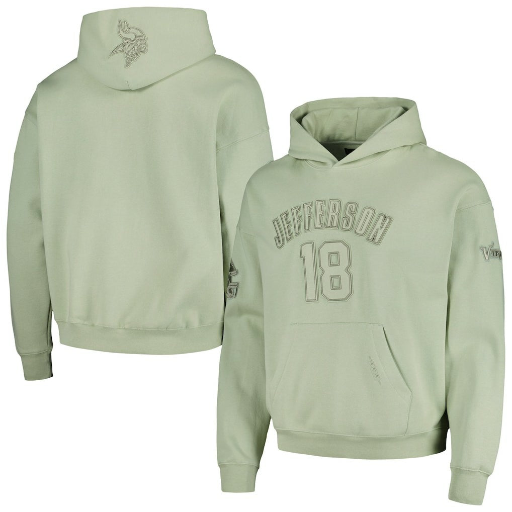 Justin Jefferson Minnesota Vikings Pro Standard Player Name & Number Pullover Hoodie Light Green