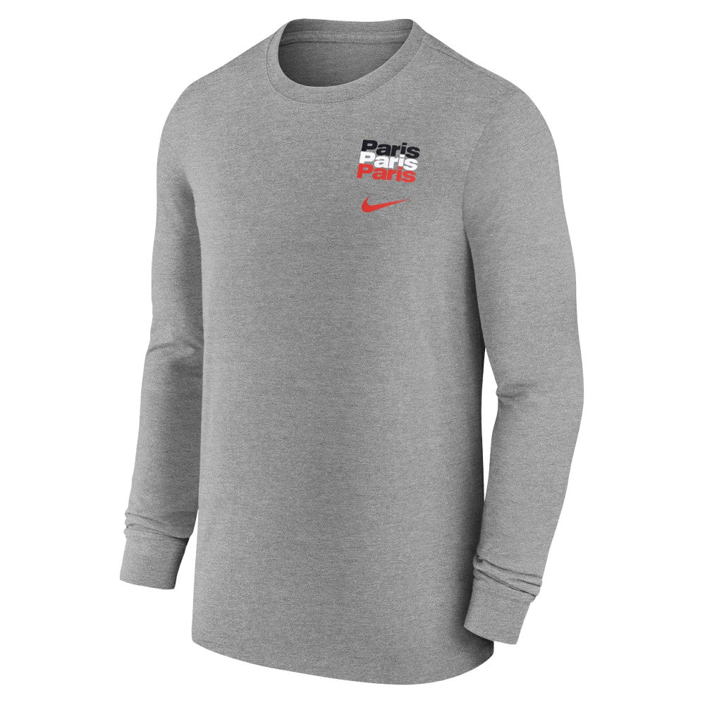 Paris Saint-Germain Legend Long Sleeve T-Shirt Heather Gray shop