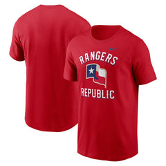 Texas Rangers Nike Lone Star Flag Hometown T-Shirt - Red T-shirts