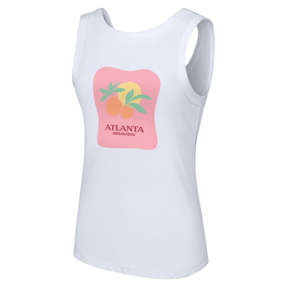 Atlanta Braves Lusso Style Women's Lindy Tank Top - White Tanks