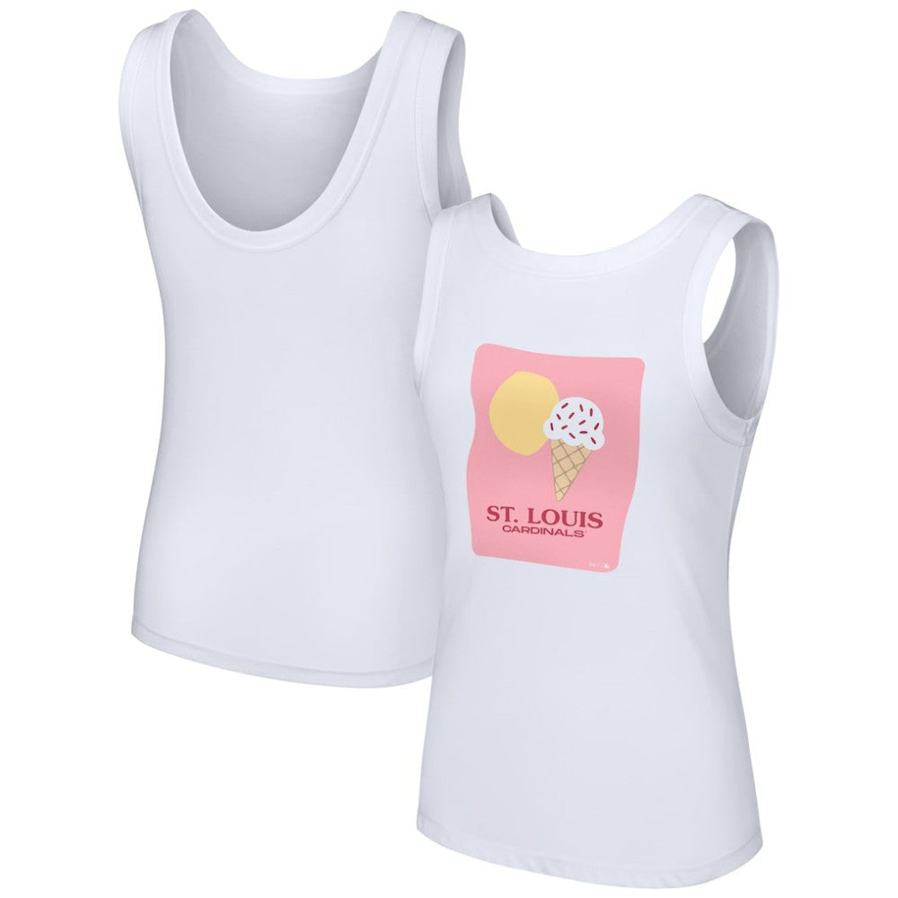St. Louis Cardinals Lusso Style Women's Lindy Tank Top - White Tanks