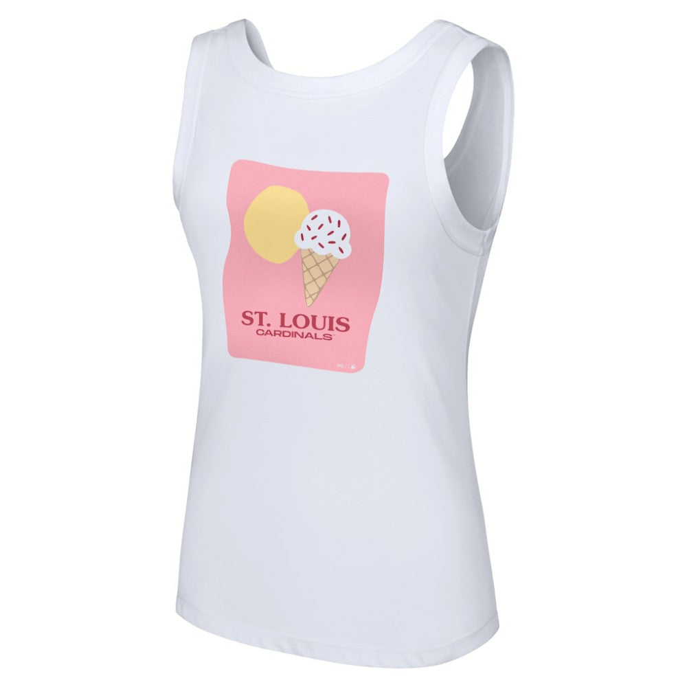 St. Louis Cardinals Lusso Style Women's Lindy Tank Top - White Tanks