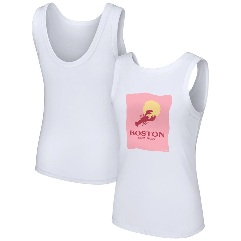 Boston Red Sox Lusso Style Women's Lindy Tank Top - White Tanks