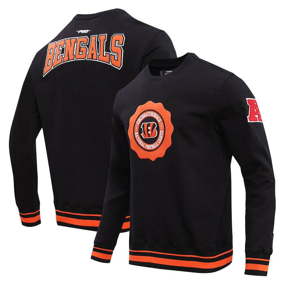 Cincinnati Bengals Pro Standard Crest Emblem Pullover Sweatshirt Black