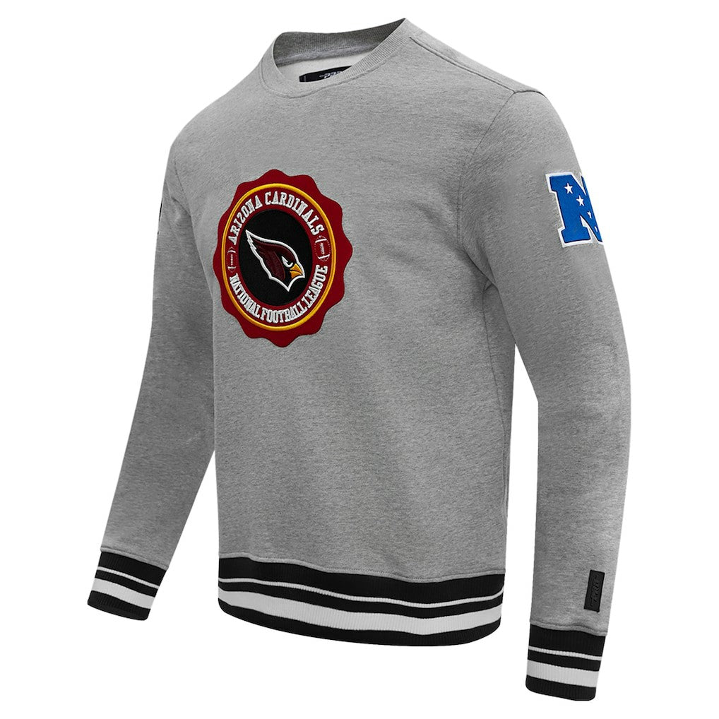 Arizona Cardinals Pro Standard Crest Emblem Pullover Sweatshirt Heather Gray