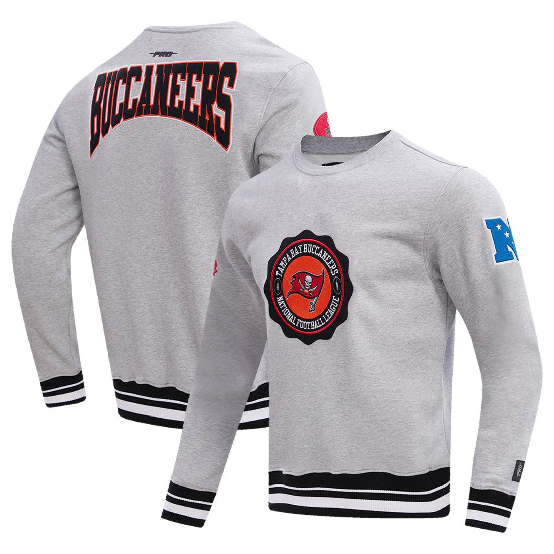 Tampa Bay Buccaneers Pro Standard Crest Emblem Pullover Sweatshirt Heather Gray
