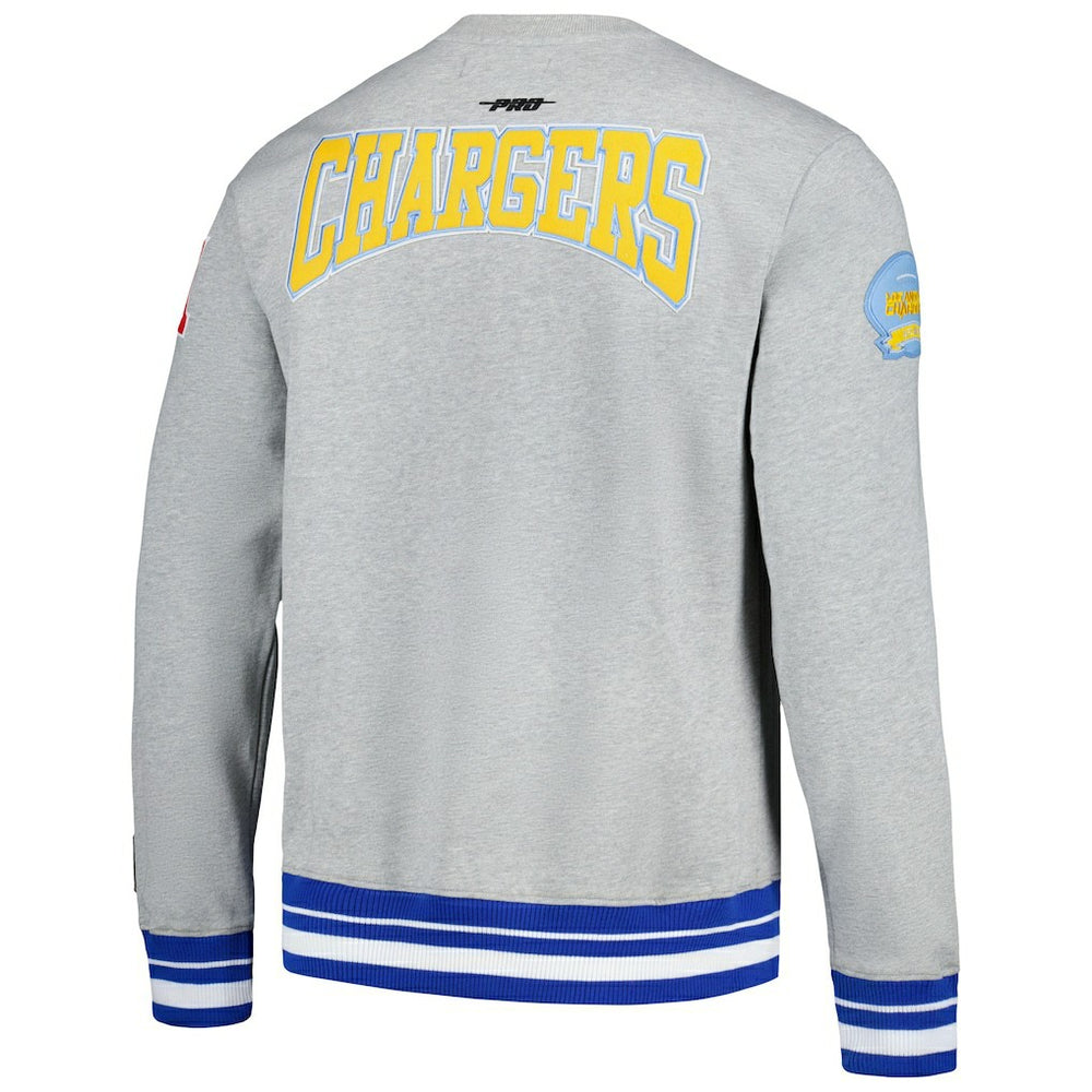 Los Angeles Chargers Pro Standard Crest Emblem Pullover Sweatshirt Heather Gray