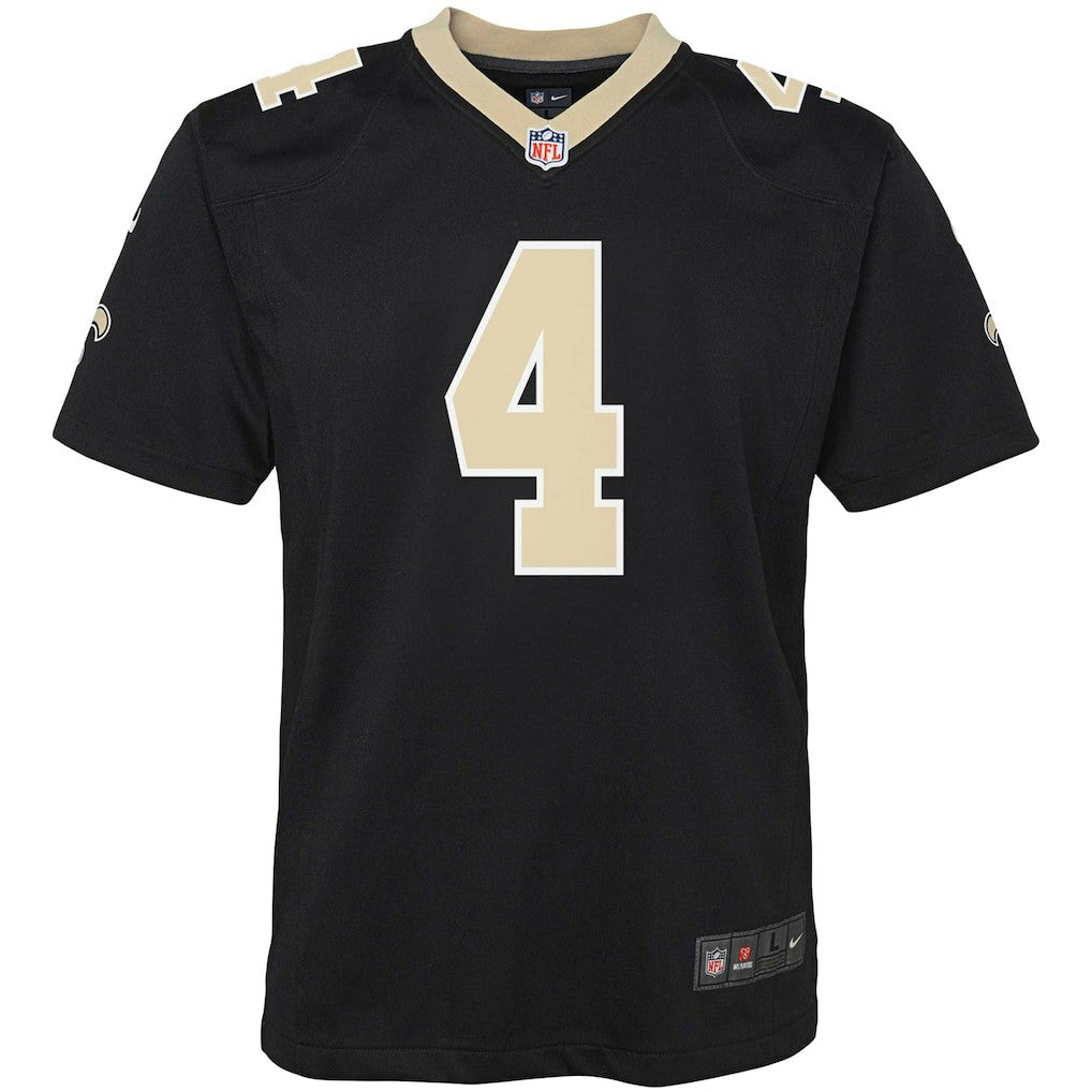 Derek Carr New Orleans Saints Youth Game Jersey Black