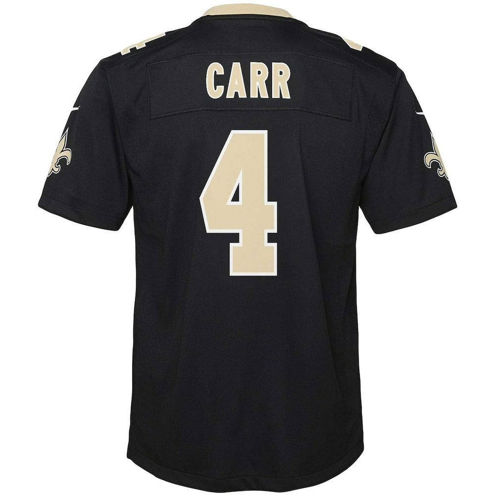 Derek Carr New Orleans Saints Youth Game Jersey Black