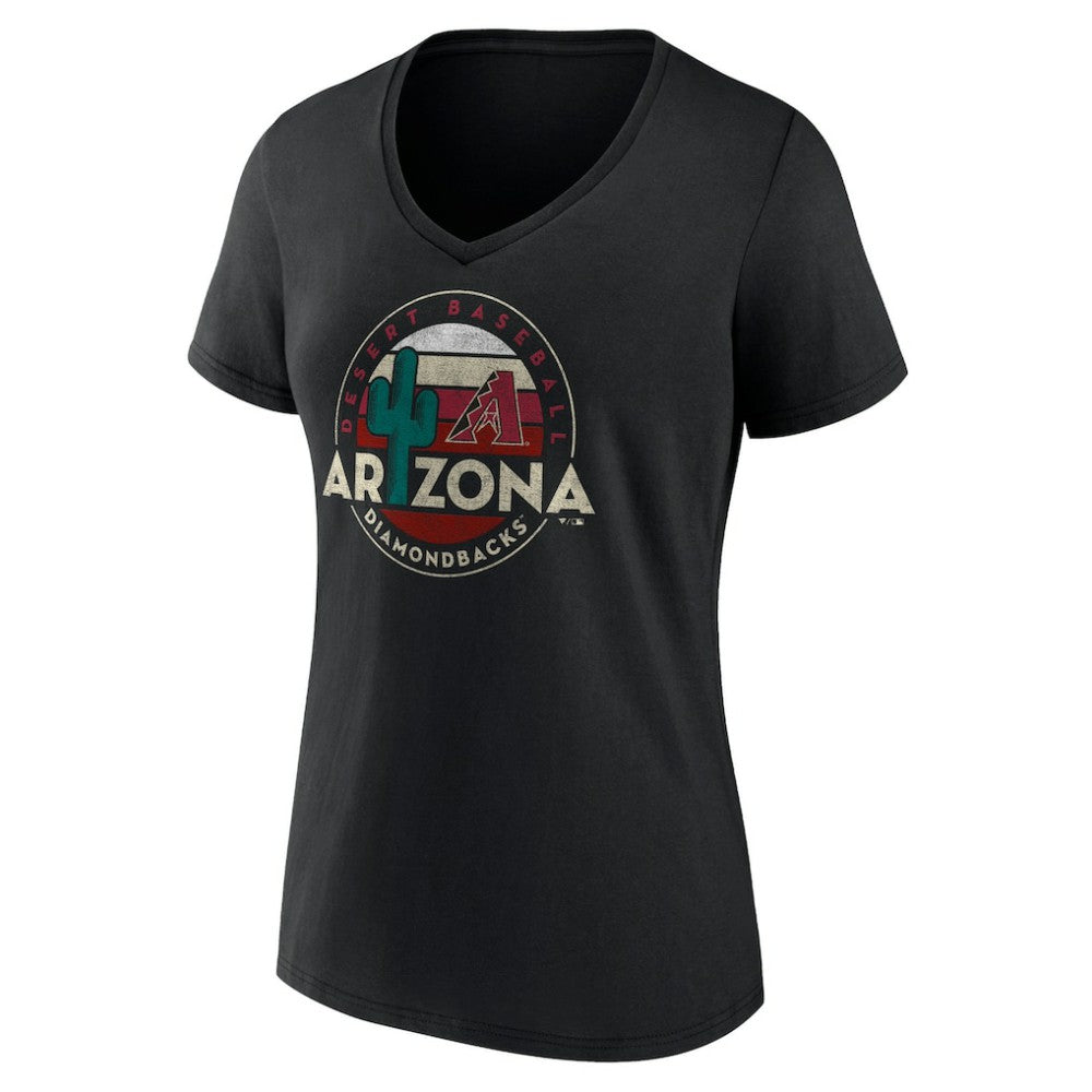 Arizona Diamondbacks Women's Hometown Desert Baseball V-Neck T-Shirt - Black T-shirts
