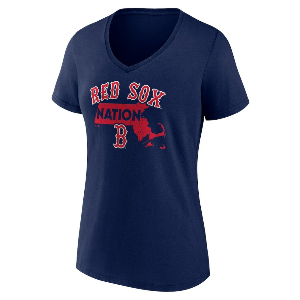 Boston Red Sox Women's Hometown Nation V-Neck T-Shirt - Navy T-shirts