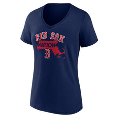 Boston Red Sox Women's Hometown Nation V-Neck T-Shirt - Navy T-shirts