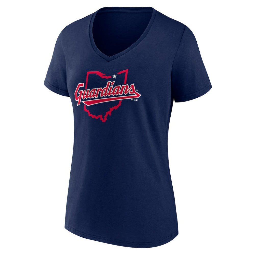 Cleveland Guardians Women's Hometown State Guard V-Neck T-Shirt - Navy T-shirts