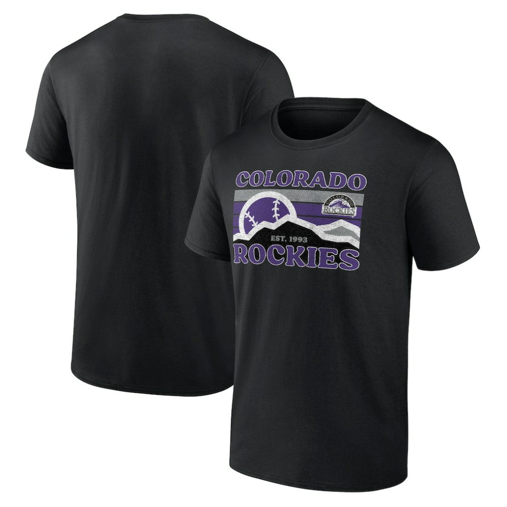Colorado Rockies Hometown Mountain Scene T-Shirt - Black T-shirts