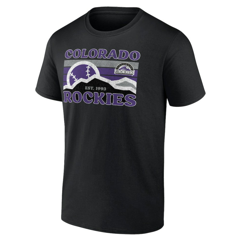 Colorado Rockies Hometown Mountain Scene T-Shirt - Black T-shirts