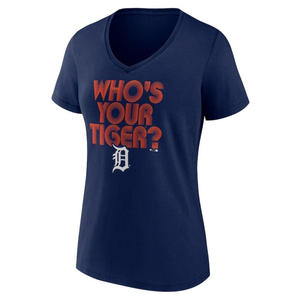 Detroit Tigers Women's Hometown Tiger Daddy V-Neck T-Shirt - Navy T-shirts