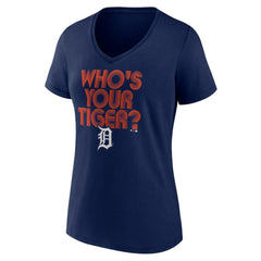 Detroit Tigers Women's Hometown Tiger Daddy V-Neck T-Shirt - Navy T-shirts