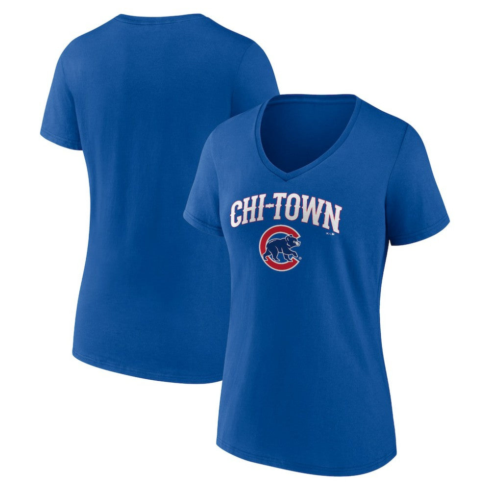 Chicago Cubs Women's Hometown Chi-Town V-Neck T-Shirt - Royal T-shirts