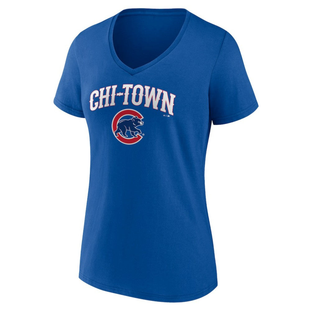 Chicago Cubs Women's Hometown Chi-Town V-Neck T-Shirt - Royal T-shirts