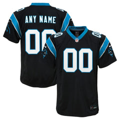 Carolina Panthers Youth Custom Game Jersey Black