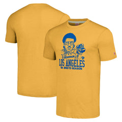 Eric Dickerson Los Angeles Rams Homage Unisex Caricature Retired Player Tri-Blend T-Shirt Gold