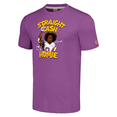 Randy Moss Minnesota Vikings Unisex Homage Caricature Retired Player Tri-Blend T-Shirt Heathered Purple