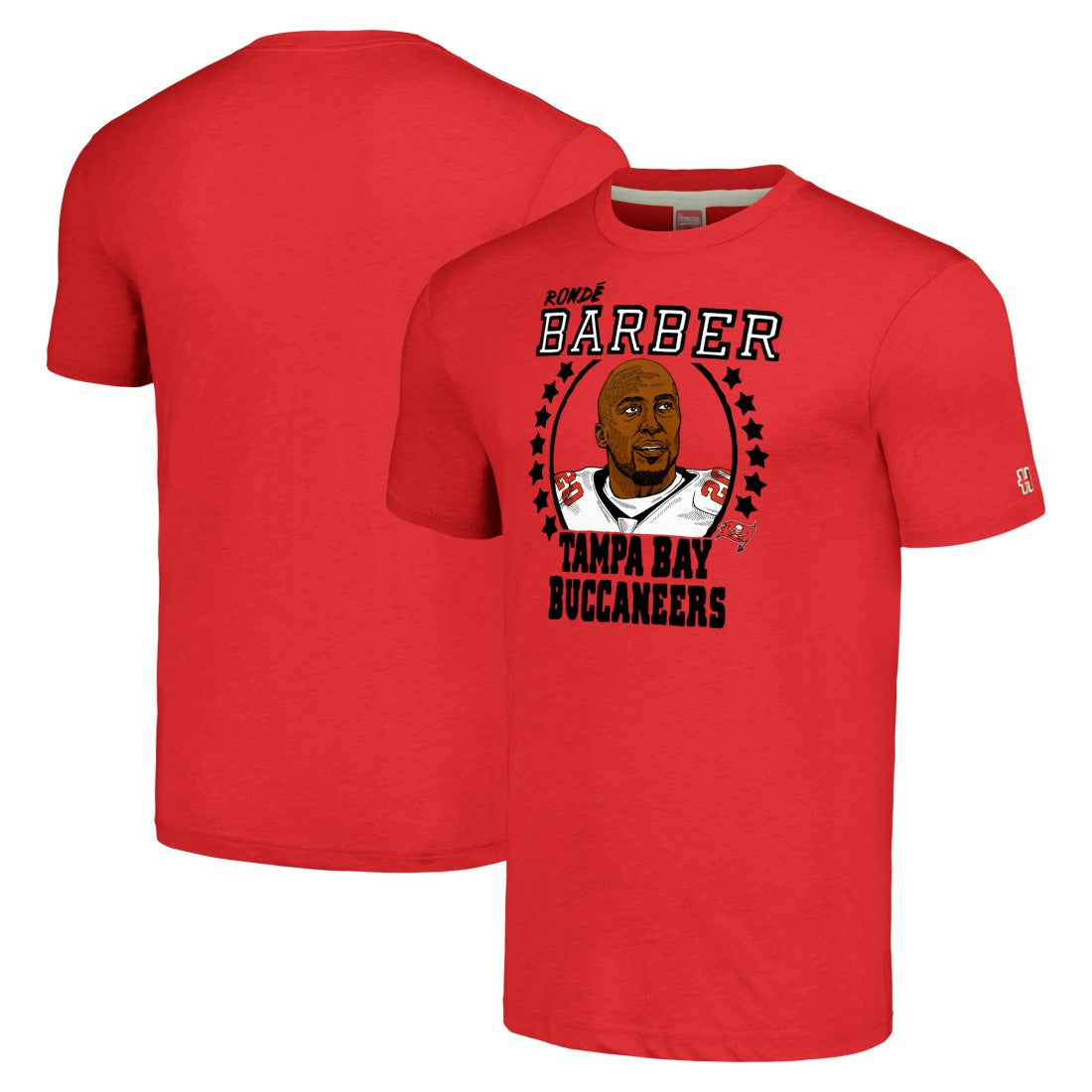 Ronde Barber Tampa Bay Buccaneers Homage Unisex Caricature Retired Player Tri-Blend T-Shirt Red
