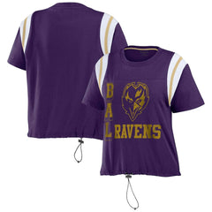 Baltimore Ravens WEAR by Erin Andrews Women's Cinched Colorblock T-Shirt Purple