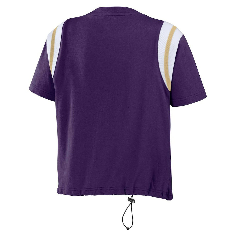 Baltimore Ravens WEAR by Erin Andrews Women's Cinched Colorblock T-Shirt Purple