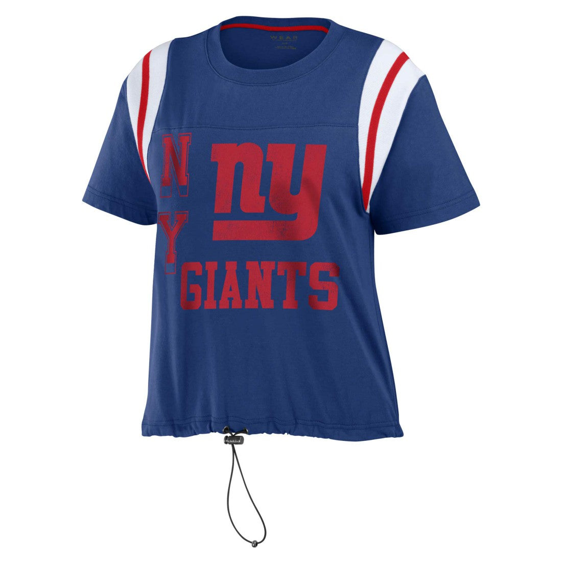 New York Giants WEAR by Erin Andrews Women's Cinched Colorblock T-Shirt Royal