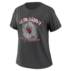 Arizona Cardinals WEAR by Erin Andrews Women's Boyfriend T-Shirt Charcoal