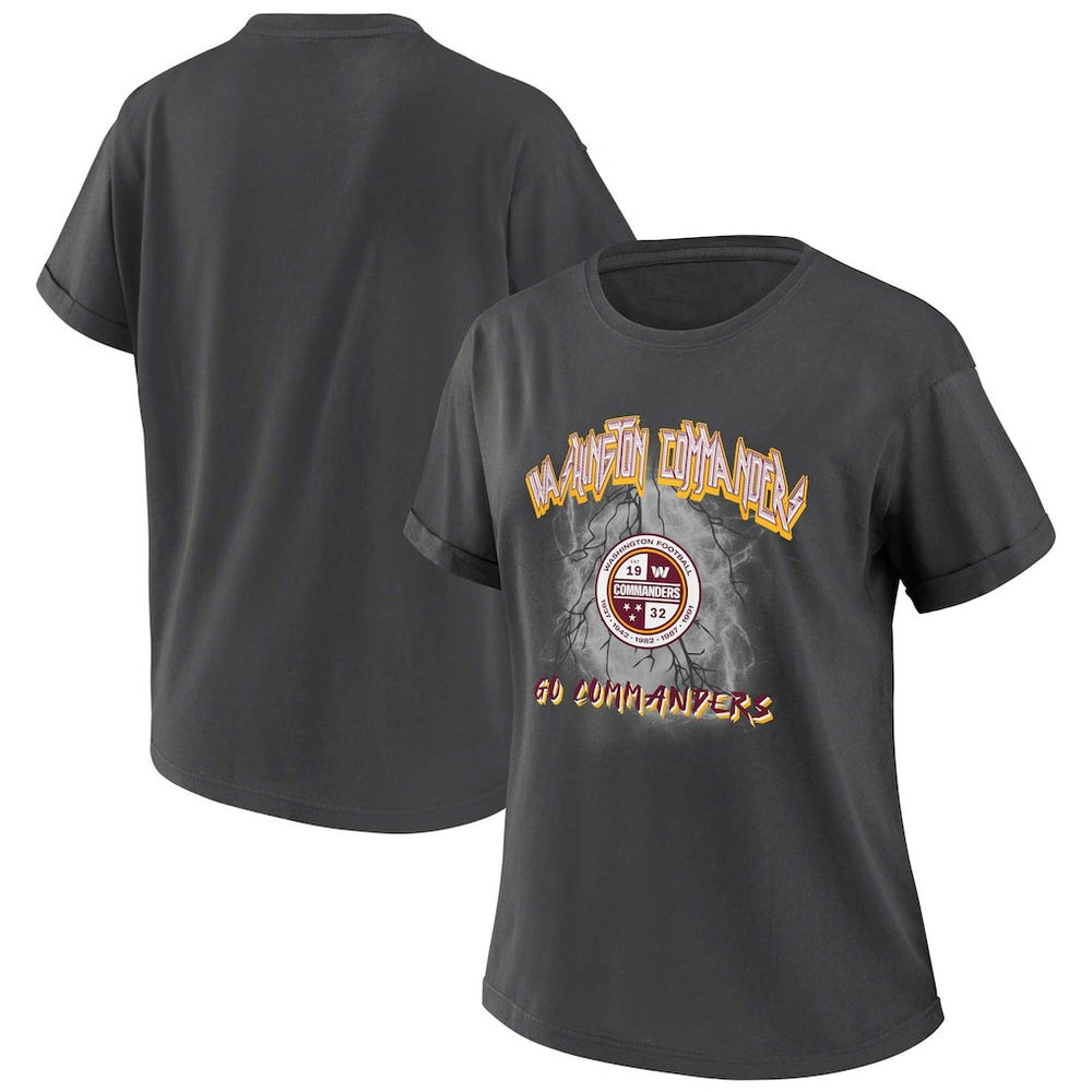 Washington Commanders WEAR by Erin Andrews Women's Boyfriend T-Shirt Charcoal