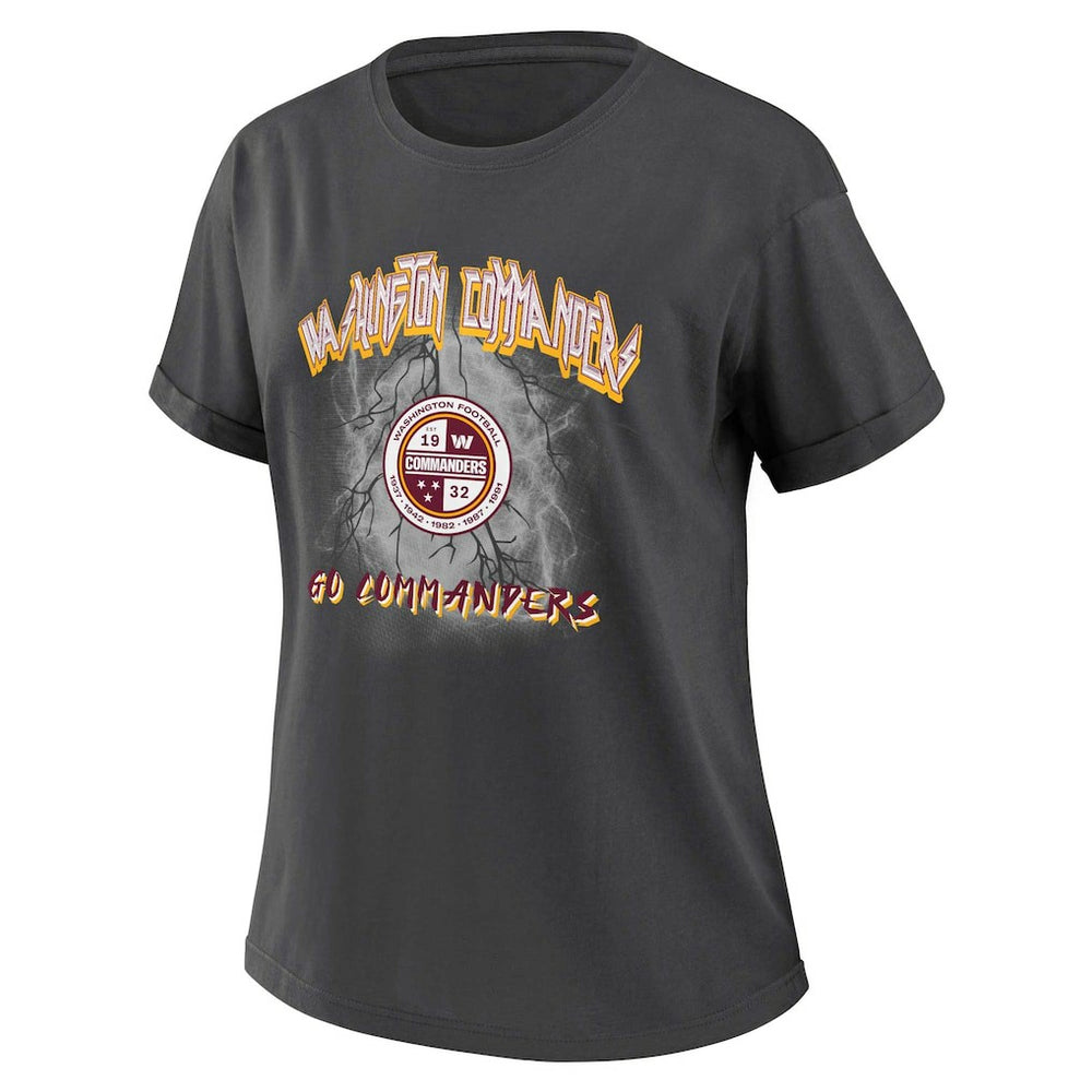 Washington Commanders WEAR by Erin Andrews Women's Boyfriend T-Shirt Charcoal