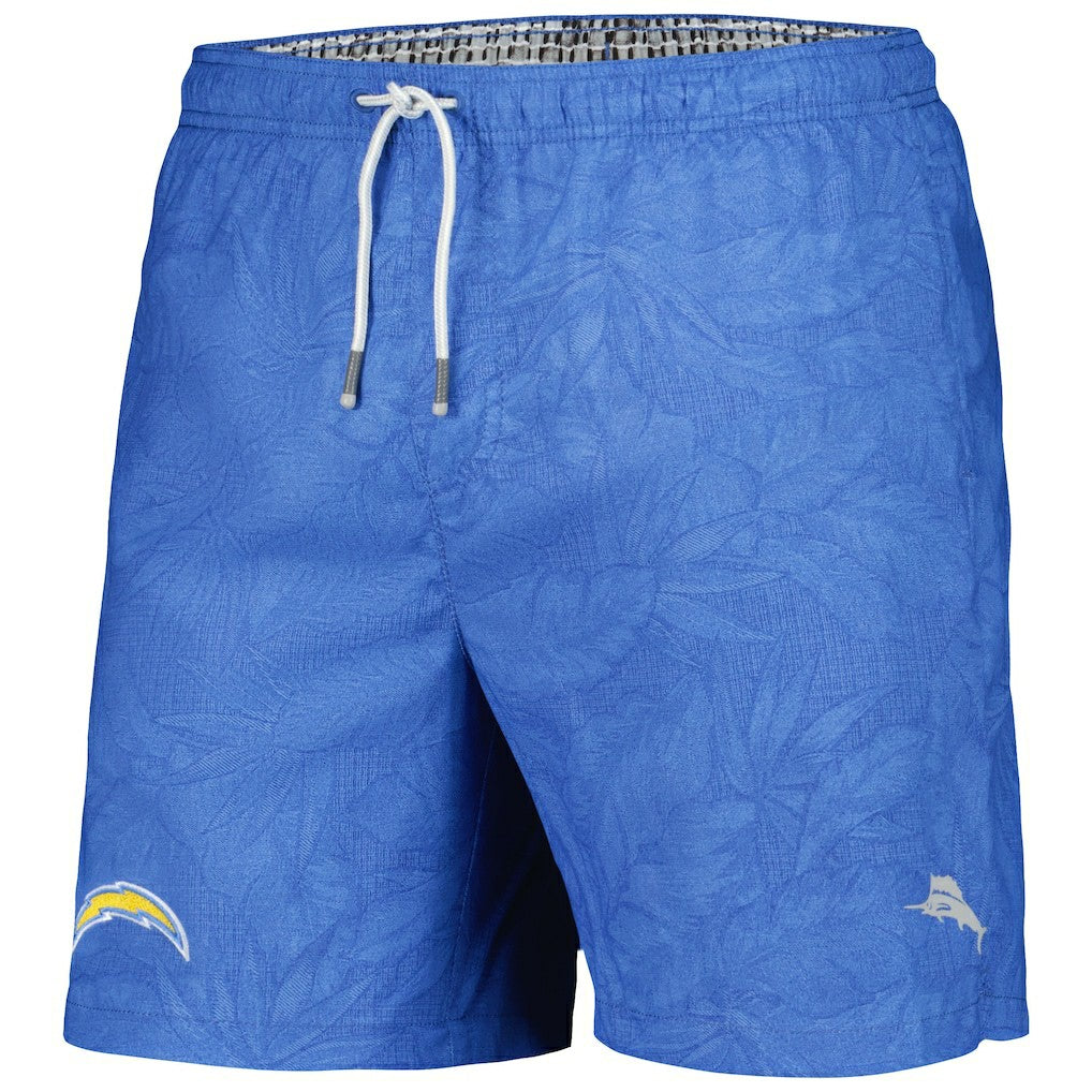 Los Angeles Chargers Naples Layered Leaves Swim Shorts Powder Blue