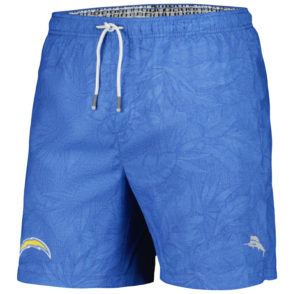 Los Angeles Chargers Naples Layered Leaves Swim Shorts Powder Blue