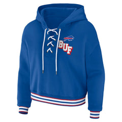 Buffalo Bills WEAR by Erin Andrews Women's Lace-Up Pullover Hoodie Royal