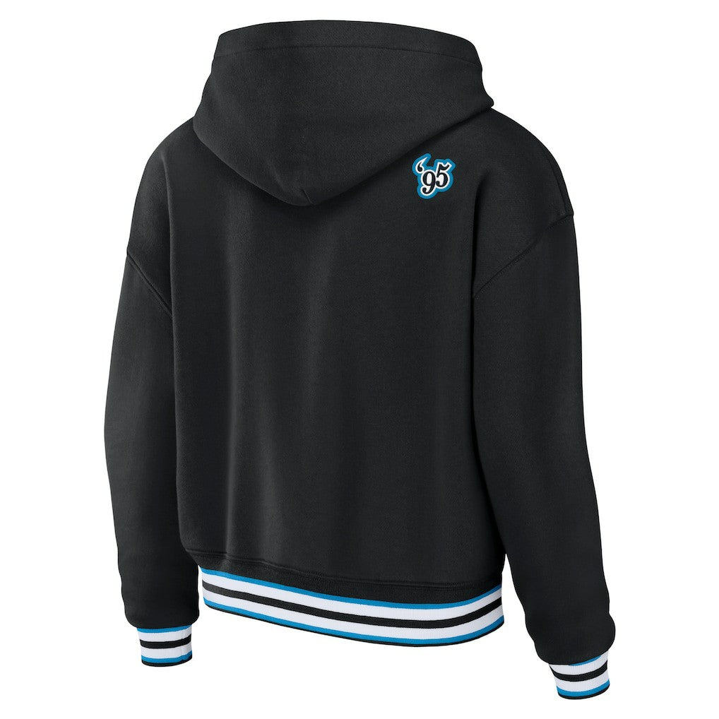 Carolina Panthers WEAR by Erin Andrews Women's Lace-Up Pullover Hoodie Black
